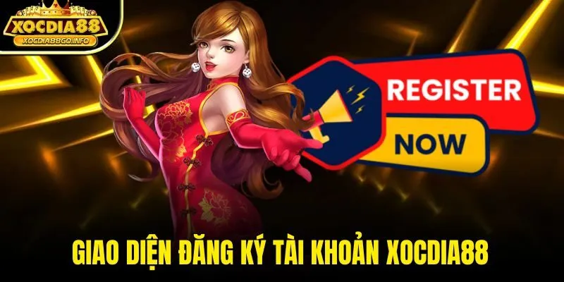 Giao diện đăng ký tài khoản XOCDIA88